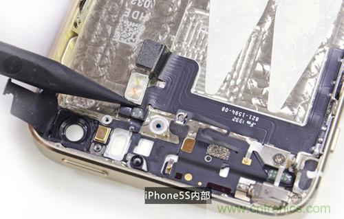 土豪金iPhone 5S拆解：內(nèi)部結(jié)構(gòu)升級，維修難度增加