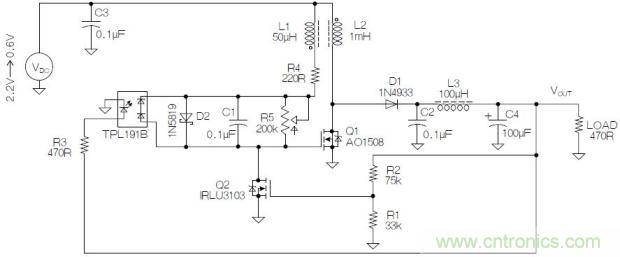 圖2:基于MOSFET的焦耳小偷電路。