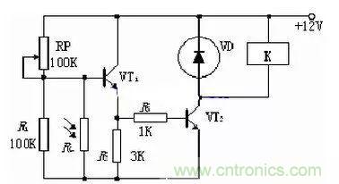 光敏電阻式光控開關典型應用電路解析 光敏電阻式光控開關典型應用電路解析