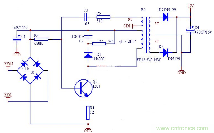 六款簡單的開關電源電路設計,內(nèi)附原理圖詳解